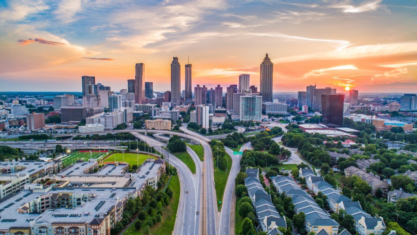 Atlanta skyline at dusk